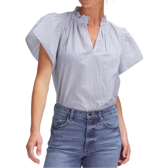 Basin and Range Blue and white striped blouse - Picture 2 of 6